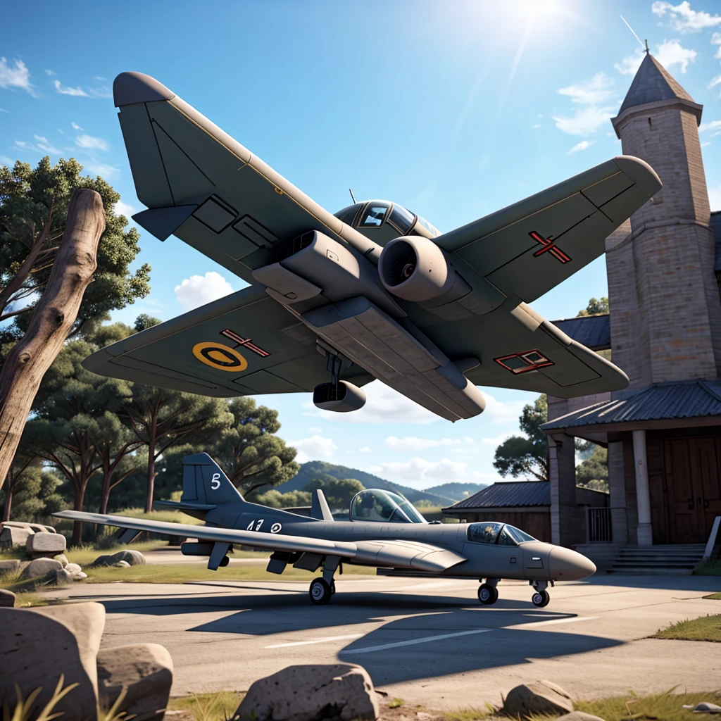 UCAV is flying in the skies.