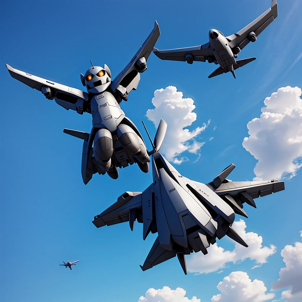 UCAV is flying in the skies. 