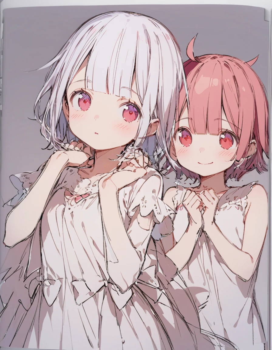 (anime style),masterpiece, best quality, extremely detailed,tanned skin,12yo,hug each other 2SISTARsl,kissing,dark skin Beautiful body,bouncing_breasts,BREAK,multicolored colorful hair,short hair,twin braids,BREAK,black eyes,naughty smile,shy,eyes half open,thick eyebrow,smug,open mouth,eyes widen,sensual face,smile face,detailed lips,False eyelashes,BREAK,cotton red big ribbon,BREAK, blackow camisole dress,midriff baring outfit,frilled clothing,bridal gown,lmicroskirt,break,head tilt,coquettish pose