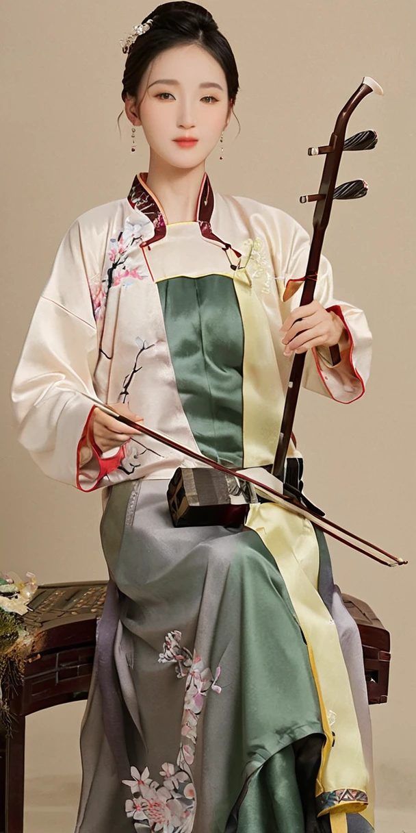 1man, young man, tall and thin, playing erhu,holding erhu, wearing hanfu, (((masterpiece,best quality))),((good structure,Good composition,good atomy)), ((clear, original,beautiful)),