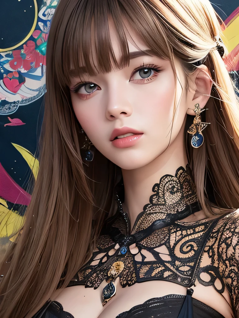 Nice style、(((Stylish fashion))), 8K quality、Intense watercolor, Detailed watercolor art, Watercolor splash, surreal, Avant-garde pop art, Beautiful and expressive paintings, Beautiful artwork illustration, Very colorful tones, wonderful, Cool Beauty, Highest quality、Official Art, vector art, stylish design, (((The most beautiful girl))), (((Highest quality))), High resolution, ((detailed)), (((Doodle Art)), ((masterpiece)), ((Super detailed)), (((stylish))),