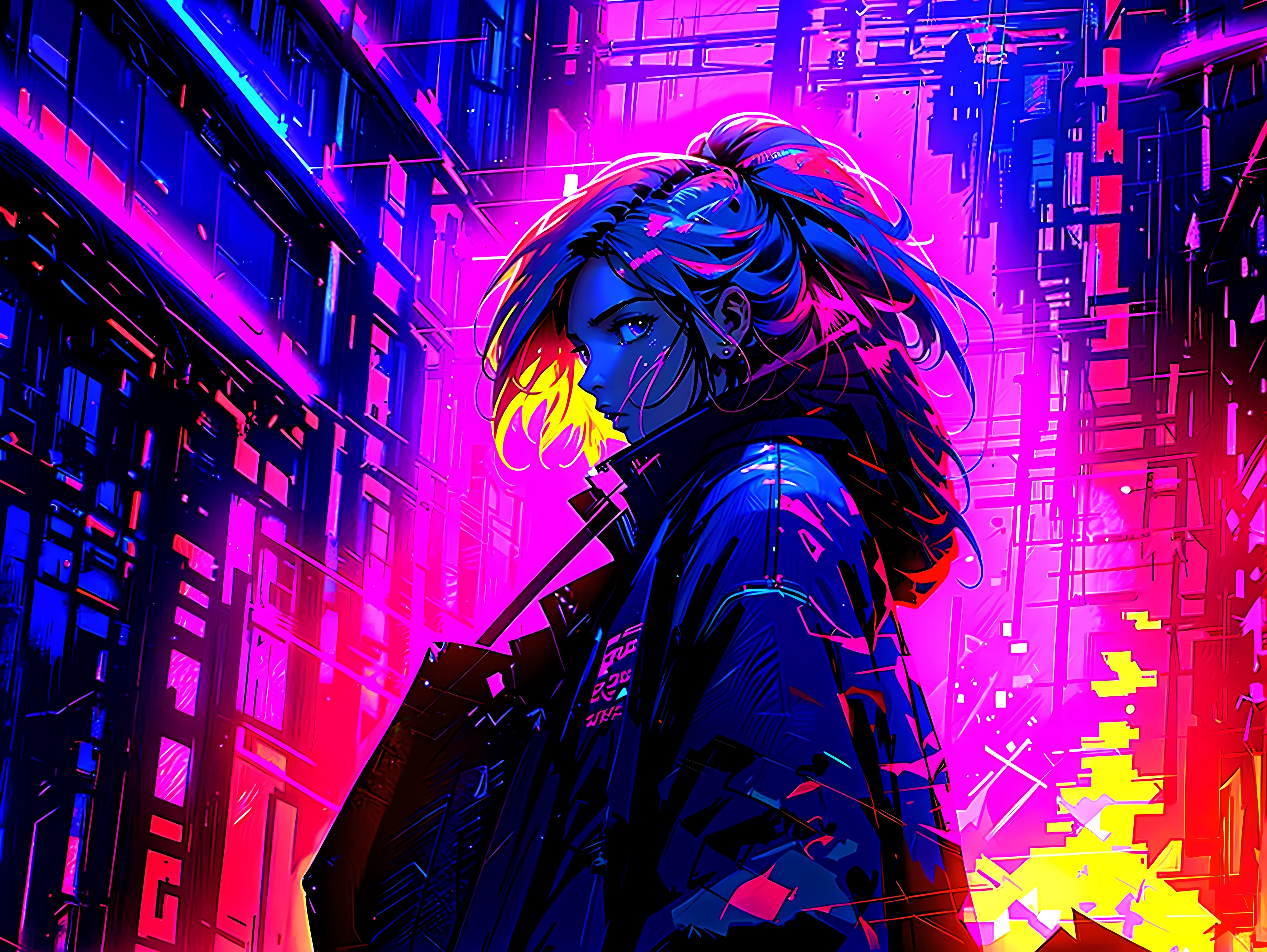 Model with futuristic clothing in high quality and well detailed, 8K, Bright light lighting, anime styling, film portrait photography, 1womanl, makoto shinkai, Japanese anime style, pastel starlight, Tokyo city lights, 1 girl, high resolution, sunset sky, Dramatic scene, (work of art:1.4), ultra detali, Pink clouds, anime characters in a scene with a sky background, your name movie style, Stills em anime de TV "your name", Starry sky, constellations
