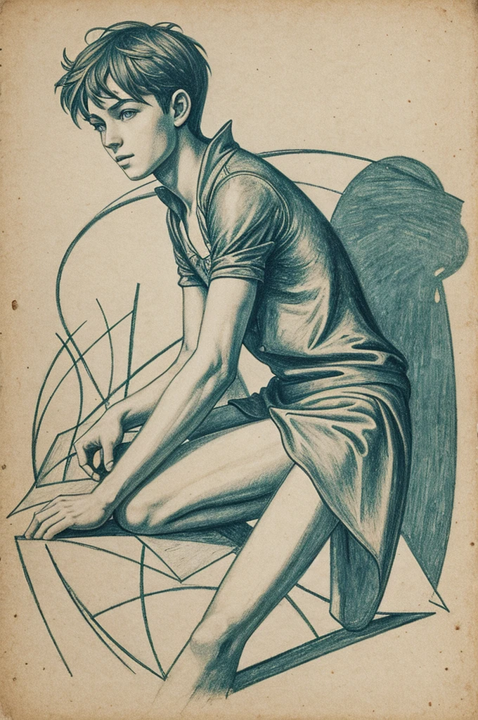 Peter Pan in modernist drawing