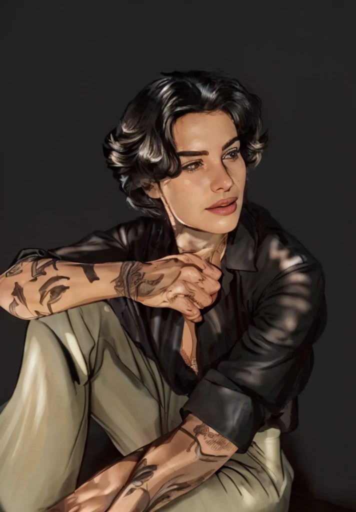 high detail, Super HD, line drawing, beautiful lines, beautiful parquet, light on face, shadows 