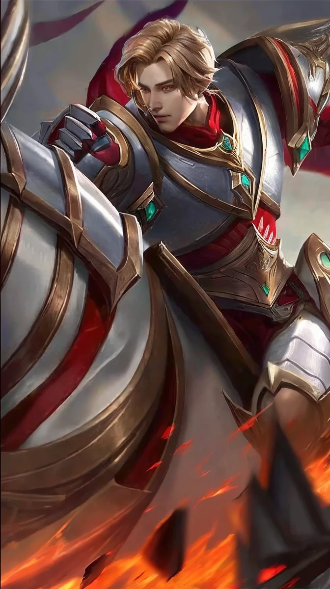 (absurdres, highres, ultra detailed, HDR), masterpiece, best quality, Android Game Character , short hair, handsome boy, anime eyes, Mobile Legends Hero, detailed scebe, detailed character