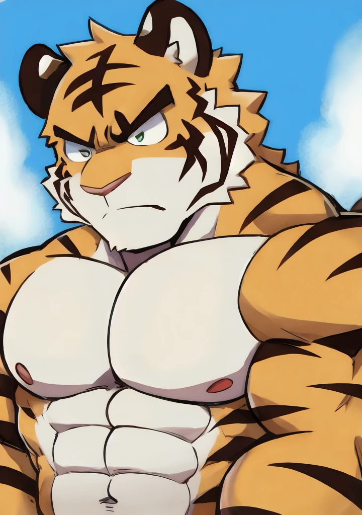tiger,,serious,the strong,Black mist filled,Plush body,Fluffy tail