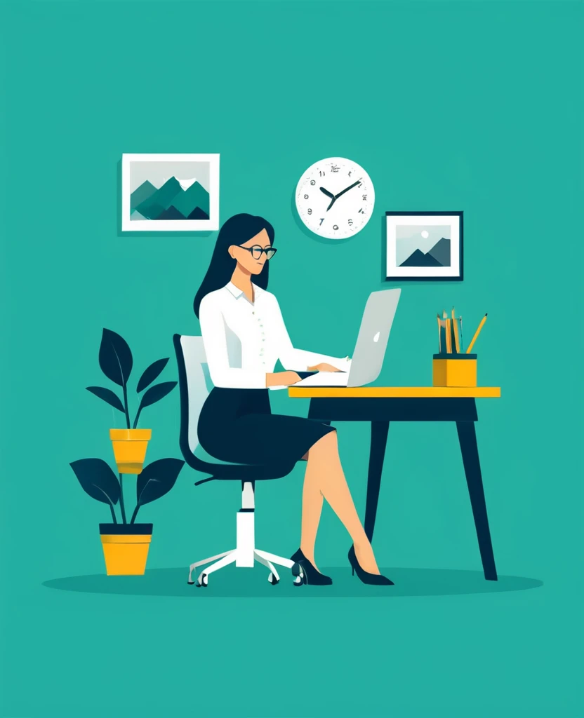 Teacher work illustration simple flat design 
