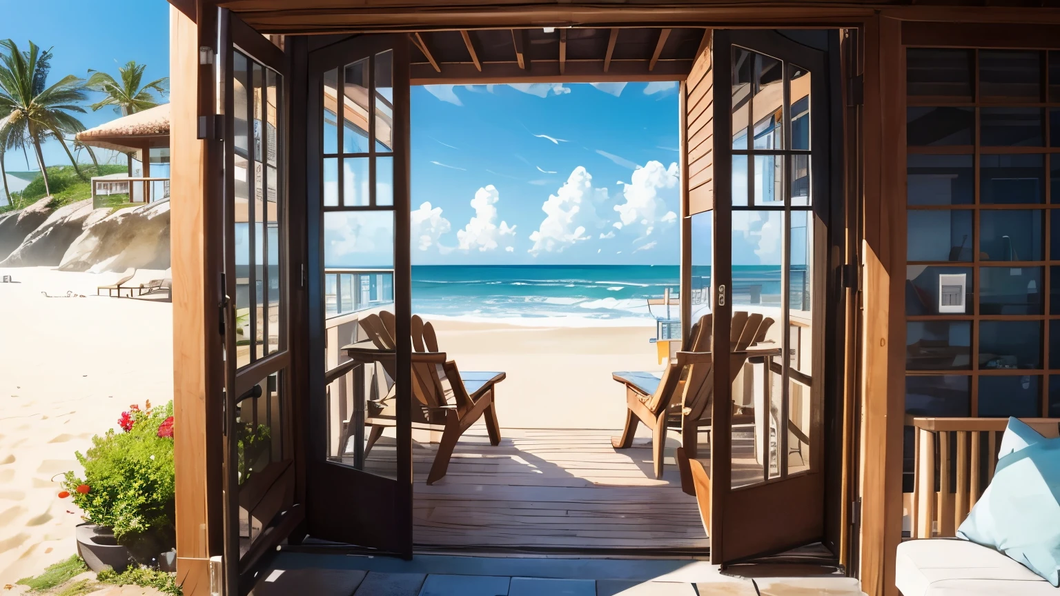 Feel the seaside breeze　The sound of waves　The sound of the wind　