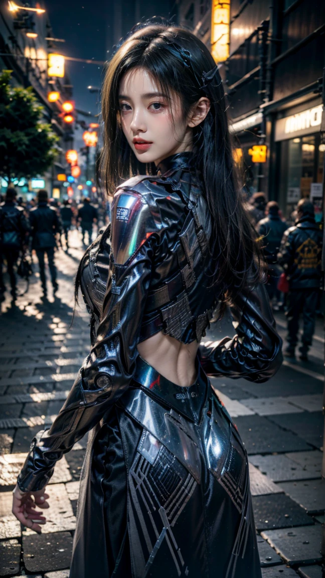 (masterpiece, best quality, ultra detailed, hyper realistic, photo), delicate pattern, detailed background,
binary code and digital art, binary code, digital art, only zero and one, hologram, virtual space, afloat,
1girl, solo, grin, cute, cowboy shot, action pose, from behind, GlitchingBodyPart, glitch, light brown tone, cinematic lighting, punk, mysterious, ray tracing, 8k,