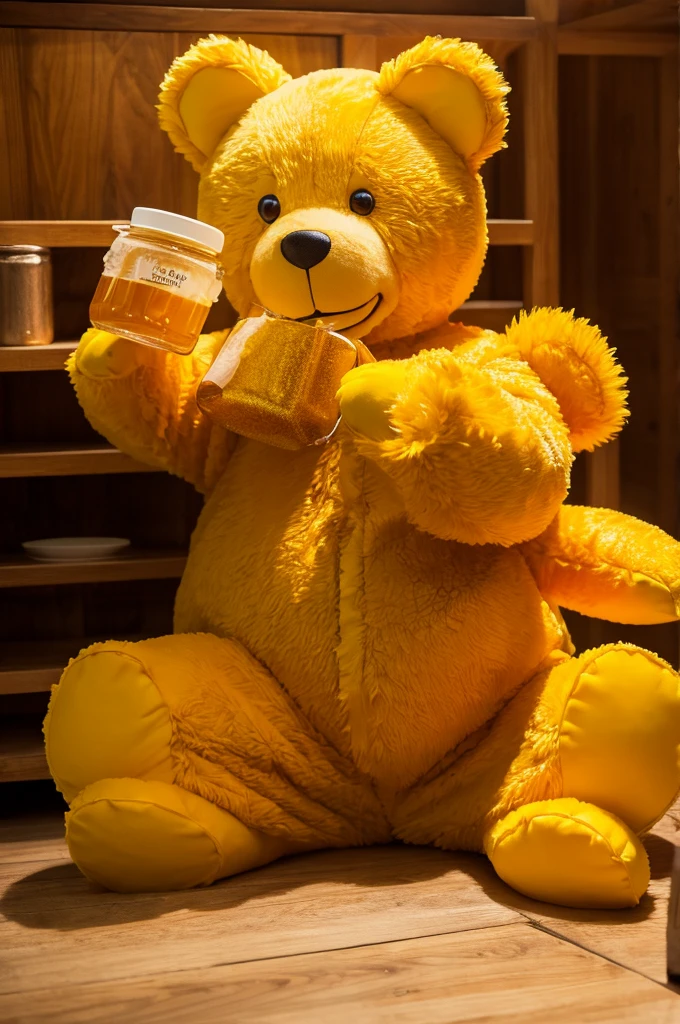 Yellow bear who likes honey