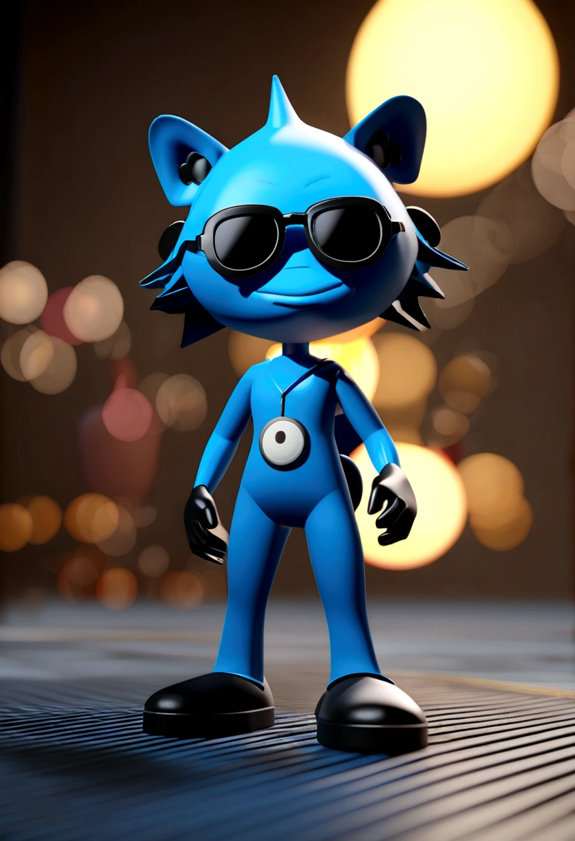 Cartoon character of a man in sunglasses and blue shirt, animation character, stylized character, animation style rendering, 3d stylized, Arnold Maya rendering, Stylized 3D rendering, toon render screenshot, 3d character, 3d character, Stylized 3D rendering, 3D character rendering, cartoon character, Personagem de close up, character posing, (Pixar-style) (master part:1.2) (bokeh) (best qualityer) (skin detailed) (detailed texture) (8K) (Argilla) (cinematic lighting) (sharp focus