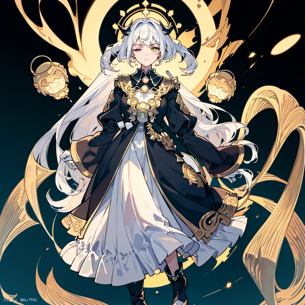 (work of art:1.2), best qualityer, (((from head to toe))) (illustration:1.2), (ultra detali), hyper details, (delicate detailed), (details Intricate), (cinematic light, best qualityer Backlights), clear line, from low, soloist, perfectbody, (3 girl), white hair and yellow eyes,((full body and static)) (emperor, transparent black clothes), (tails: 1.1),, eyes slightly closed, fully body, (Shy: 1.2 ), (make up), hight contrast, (better lighting, an extremely created and beautiful), (cinematic light), colorfully,