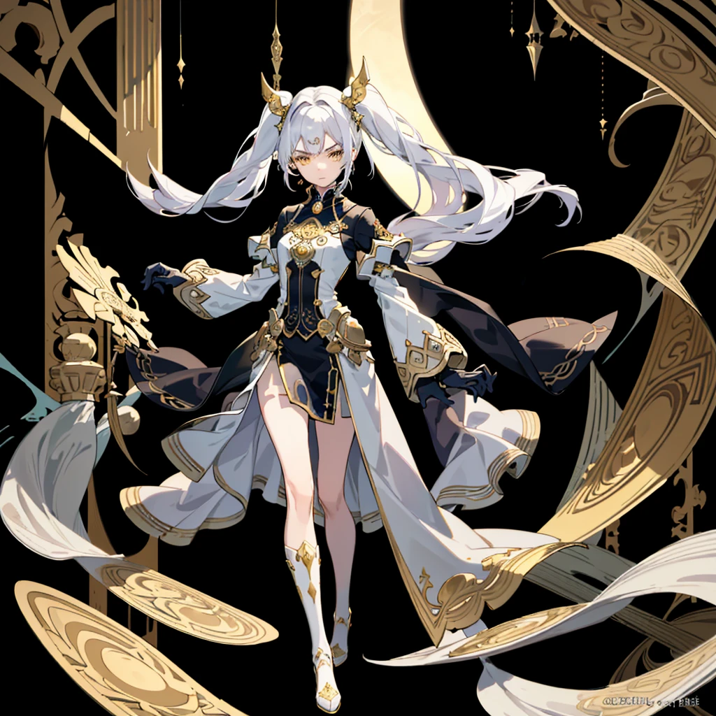 (work of art:1.2), best qualityer, (((from head to toe))) (illustration:1.2), (ultra detali), hyper details, (delicate detailed), (details Intricate), (cinematic light, best qualityer Backlights), clear line, from low, soloist, perfectbody, (3 girl), white hair and yellow eyes,((full body and static)) (emperor, transparent black clothes), (tails: 1.1),, eyes slightly closed, fully body, (Shy: 1.2 ), (make up), hight contrast, (better lighting, an extremely created and beautiful), (cinematic light), colorfully,