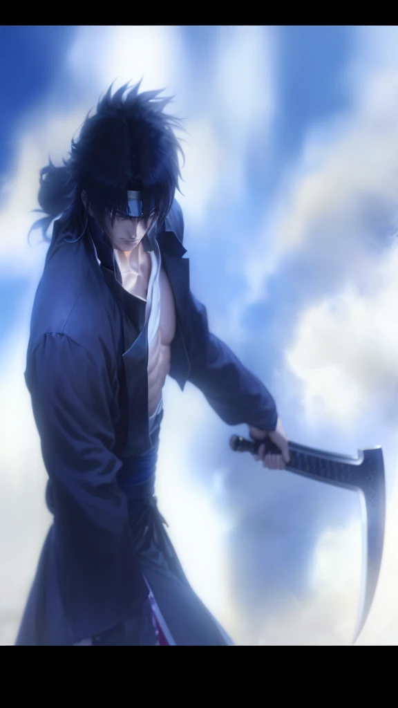 Realistic image of a man with a sword in his hand, Ninja Scroll実写スタイル, hijikata toushirou of gintama, Vampire Hunter D, inspired by Kusumi Morikage, From Kenshin, Ninja Scroll, Realistic screenshots, masamune shiro, Rurouni Kenshin,