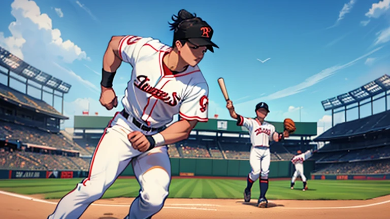 
“Create a realistic image of Shohei Ohtani and Takefusa Kubo facing off in a baseball game. Shohei Ohtani should be depicted on the pitcher’s mound, wearing a professional baseball uniform, mid-pitch with intense focus. Takefusa Kubo should be in the batter’s box, also in a professional baseball uniform, positioned as a left-handed batter ready to swing at the pitch. The background should feature a lively baseball stadium filled with cheering fans, capturing the excitement and tension of the moment. Emphasize the athleticism and competitive spirit of both players as they face each other.”