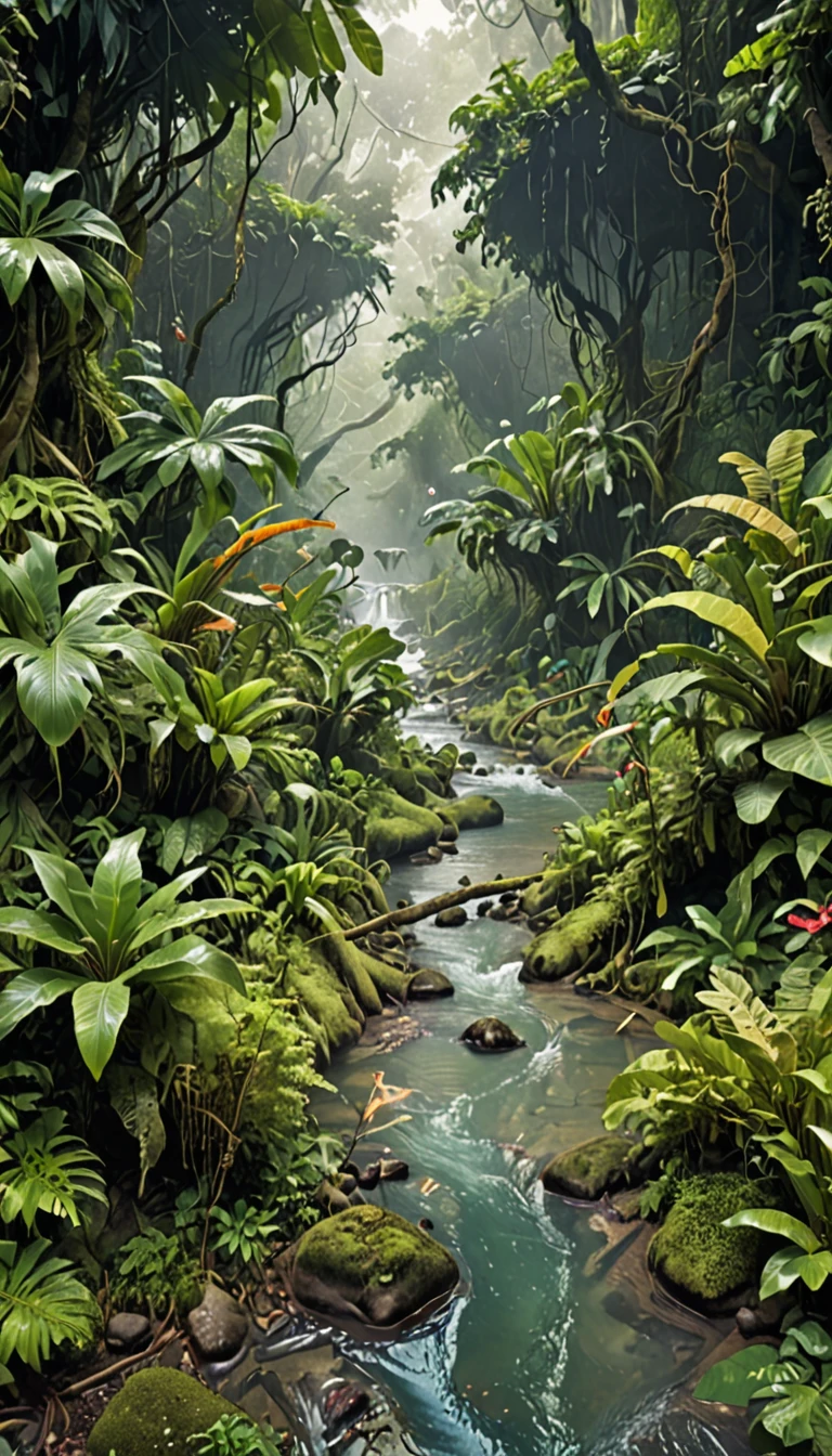 Surreal jungle stream