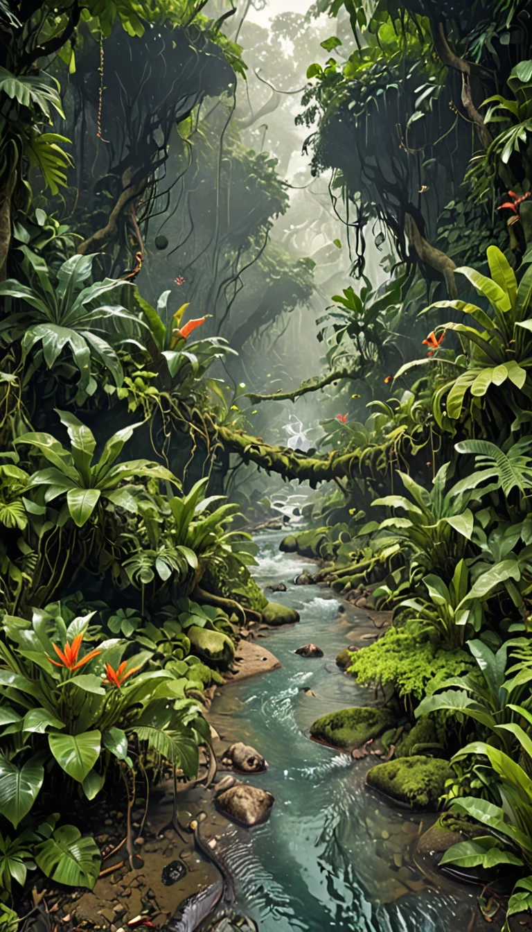 Surreal jungle stream