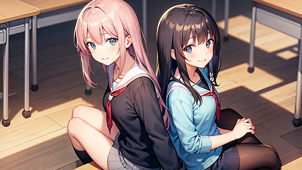 classroom with students sitting anime