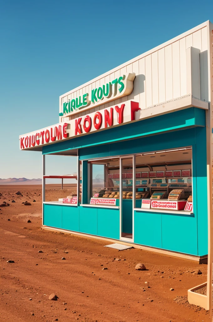 Krispy Kreme shop in the middle of nowhere on mars
