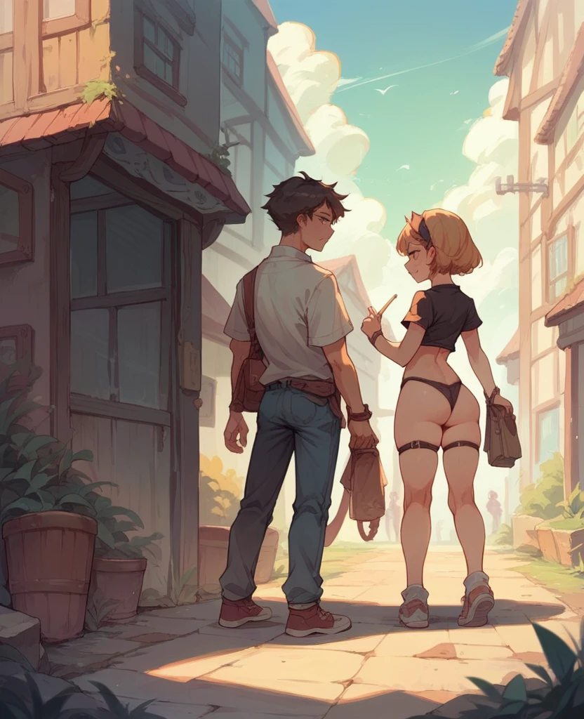 Two girl and boy twin standing a little closer with a butt