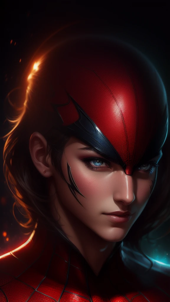 (Award Winning Digital Artwork:1.3) of (Sketch:1.3),(Energetic:1.3) Spidey, EmmaRob,CGSociety,ArtStation,(Saturated:1.3),(close portrait:1.3),(Feminine:1.4),(beautiful:1.4),(attractive:1.3),handsome,calendar pose,perfectly detailed eyes,studio lighting,thematic background
