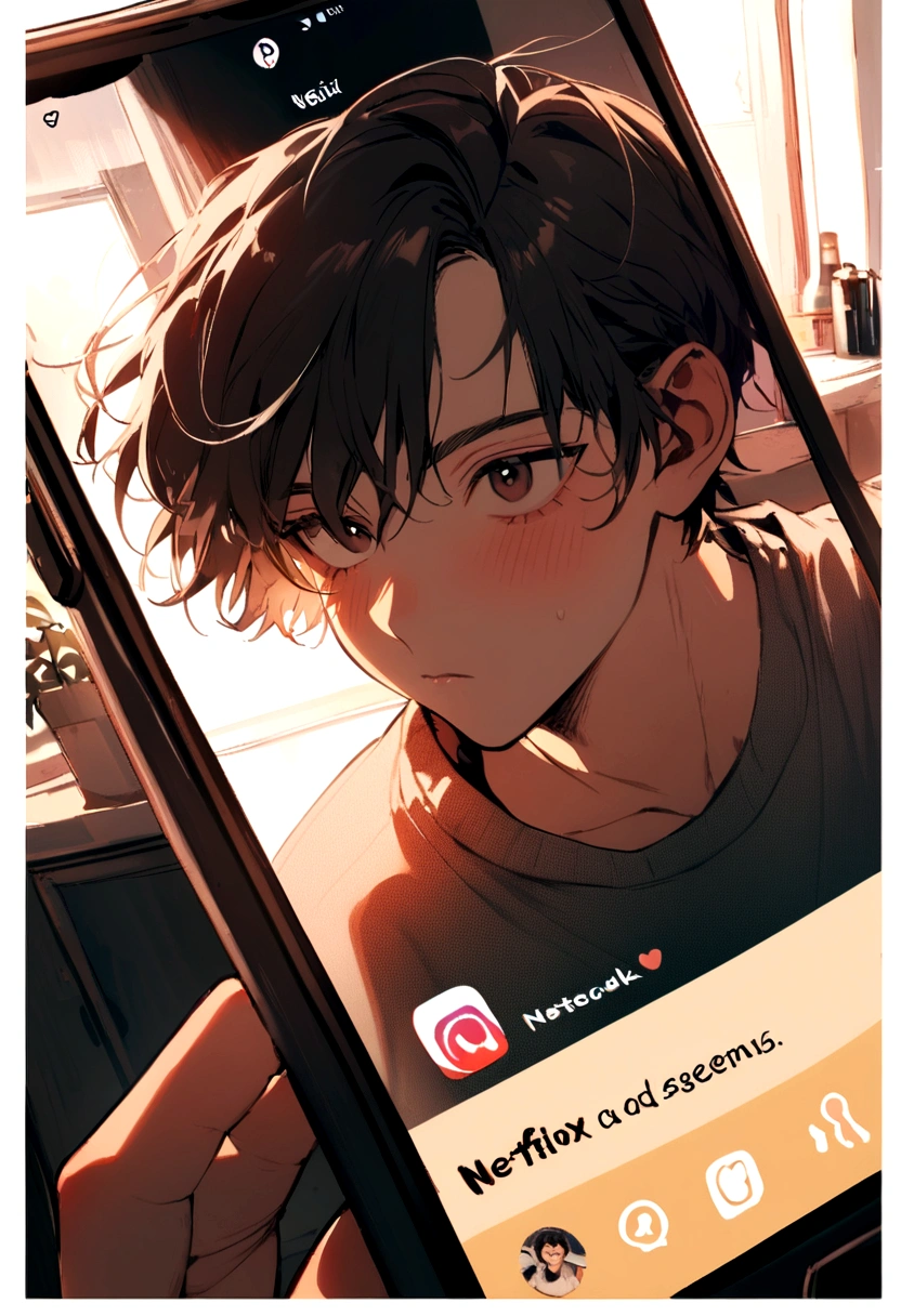 a boy who is addicted to netflix, instagram, youtube shorts