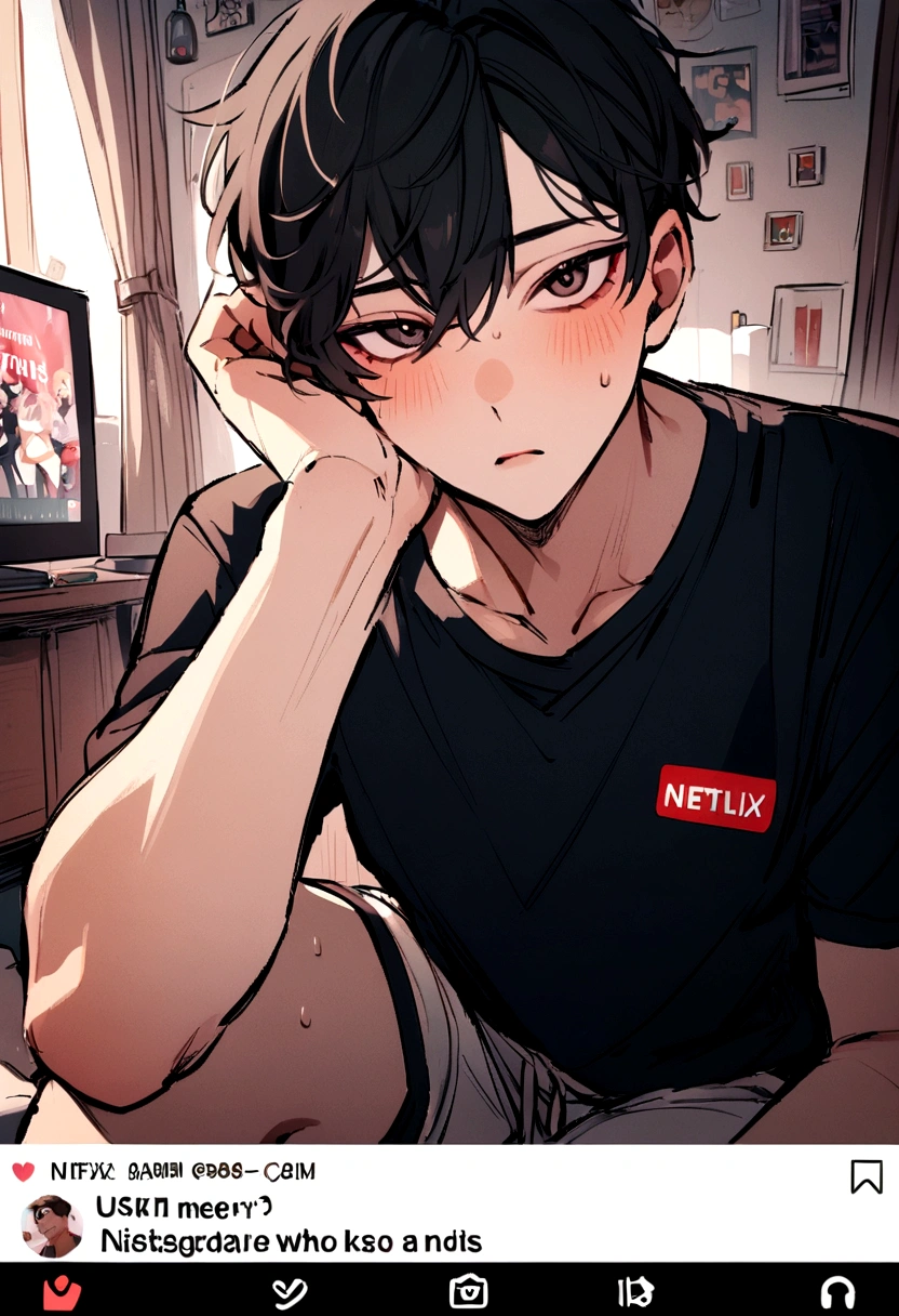 a boy who is addicted to netflix, instagram, youtube shorts