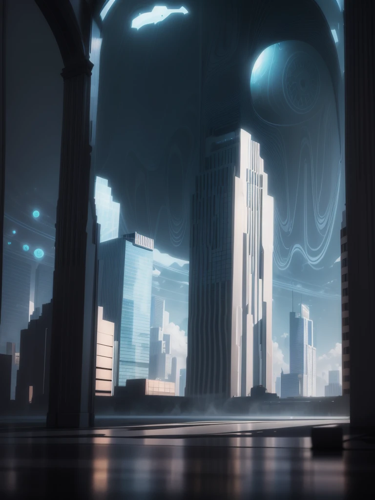 inside a luxury office building, tall columns, vaulted ceilings, spacious hall, interior of the future, space academy interior, behind the high arched windows there is a city with skyscrapers, spaceships fly across the sky, frame from the floor, illustration, white-gray shades, (((people are missing))), illustration для фона, even lighter
,conceptual art, anime style cityscape, city in the background, Optimistic matte painting, day cityscape, inspired by Hugh Ferris, conceptual art, Cinematic installation frame, conceptual art, conceptual art, conceptual art!, soft focus matte painting
