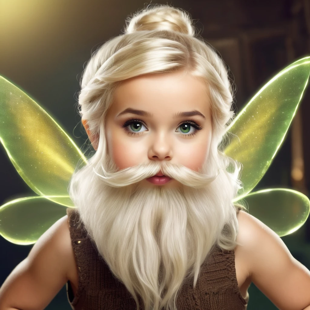 cute tinkerbell with a huge beard