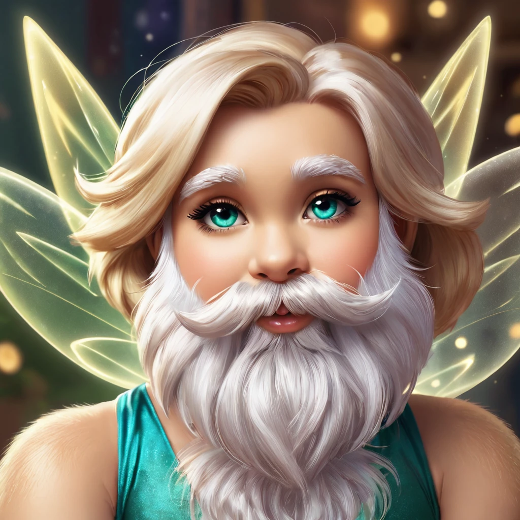 cute tinkerbell with a huge beard