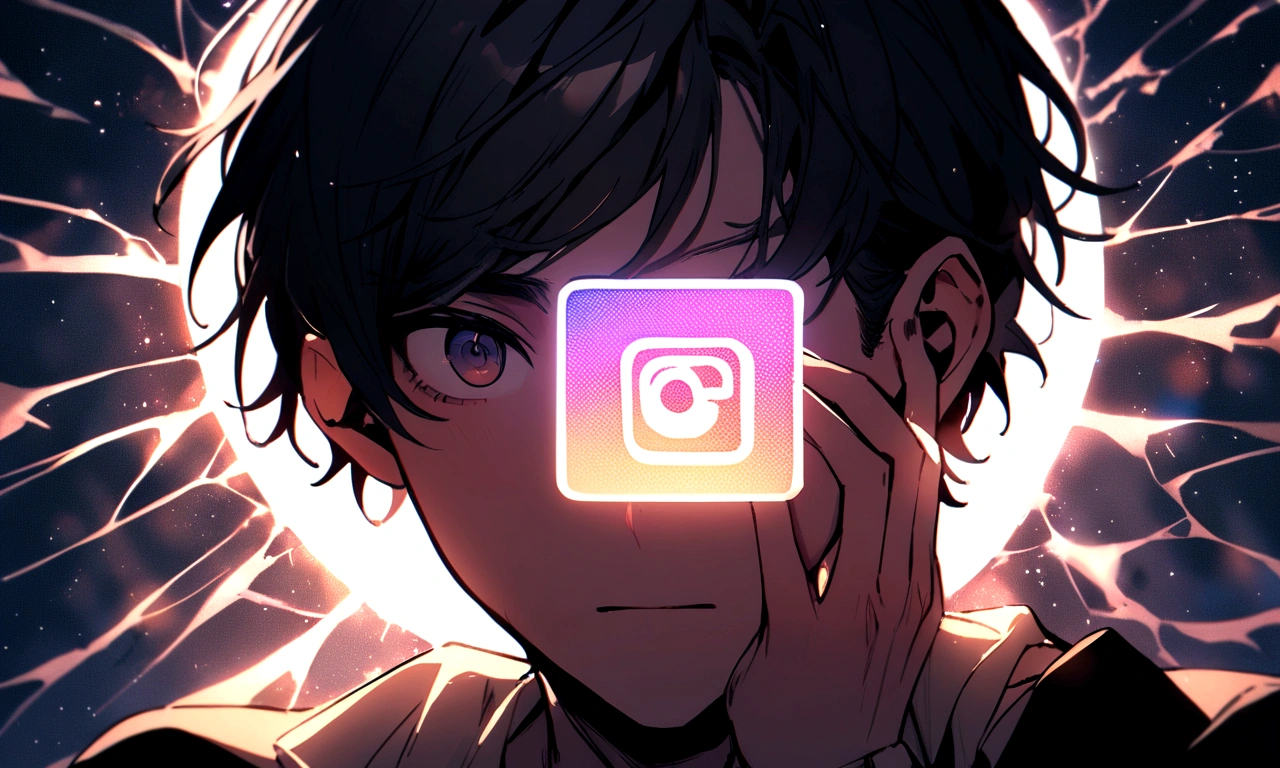 a boy who is addicted to instagram