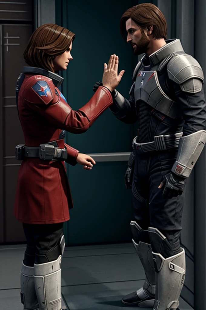 Jesus Christ high fiving Commander Shepard