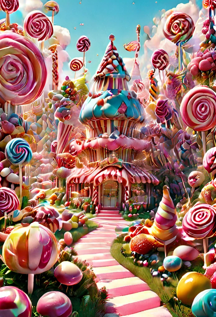 Candyland, Candy land, Candyland, by Wes Anderson, best quality, masterpiece, very aesthetic, perfect composition, intricate details, ultra-detailed