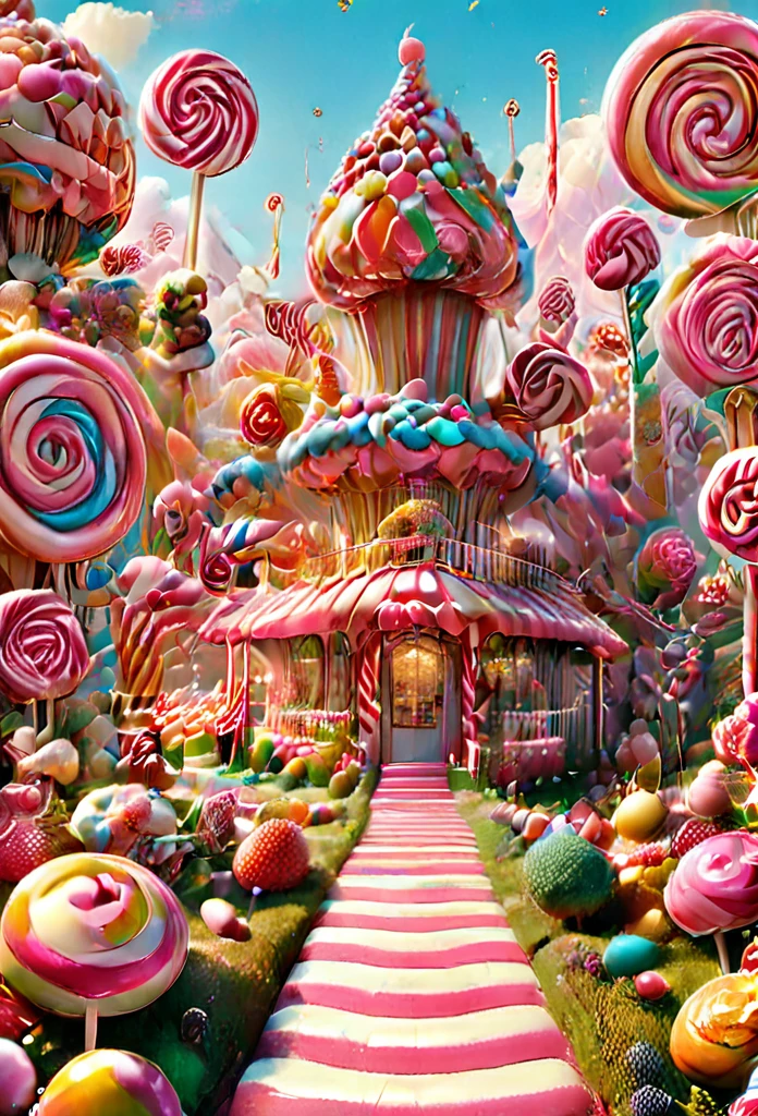 Candyland, Candy land, Candyland, by Wes Anderson, best quality, masterpiece, very aesthetic, perfect composition, intricate details, ultra-detailed