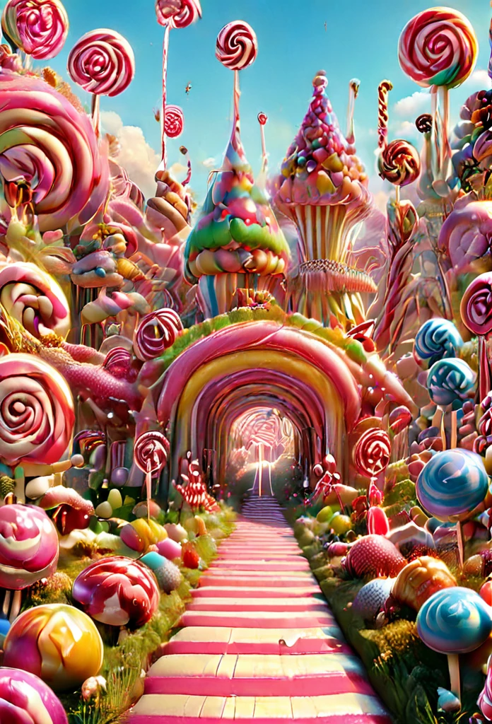 Candyland, Candy land, Candyland, by Wes Anderson, best quality, masterpiece, very aesthetic, perfect composition, intricate details, ultra-detailed