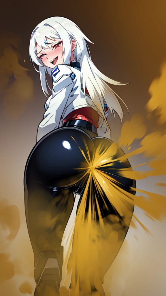 ((velocity)),Attacked by farts,(((Women farting))),(girl farting),velocity,)(a female),(white hair),(red eyes),(her butt facing screen and bending over)),(wearing latex Mecha Musume),(anime girl),(Casino),(orgasm, Ahegao, crossed eyes, she is happy and horny),(masterpiece:1.2、top-quality, best-quality)、(the Extremely Detailed CG Unity 8K Wallpapers、ultra-detailed、Best Shadows)、(Detailed background)、(The best lighting、extremely delicate and beautiful)、depth of fields、1girl in、solo、upward looking gaze、