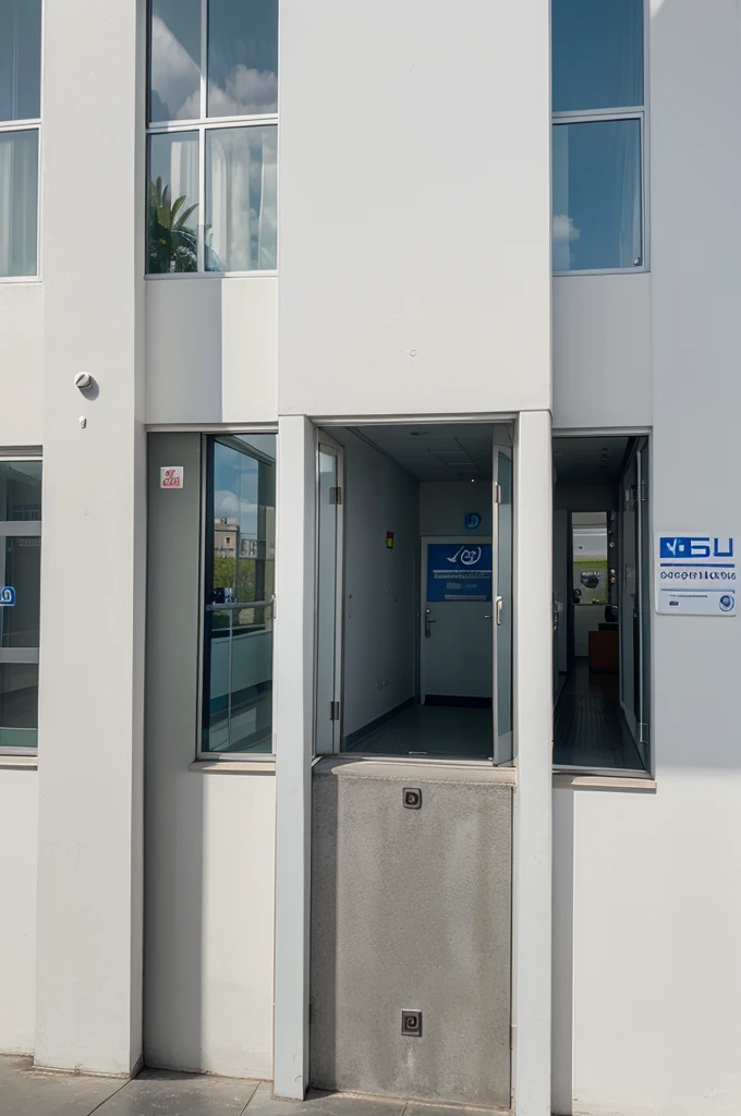 a modern, beautiful health center, with the following sign: "PSF", ultra realistic, 4k quality, photo in horizontal proportion,