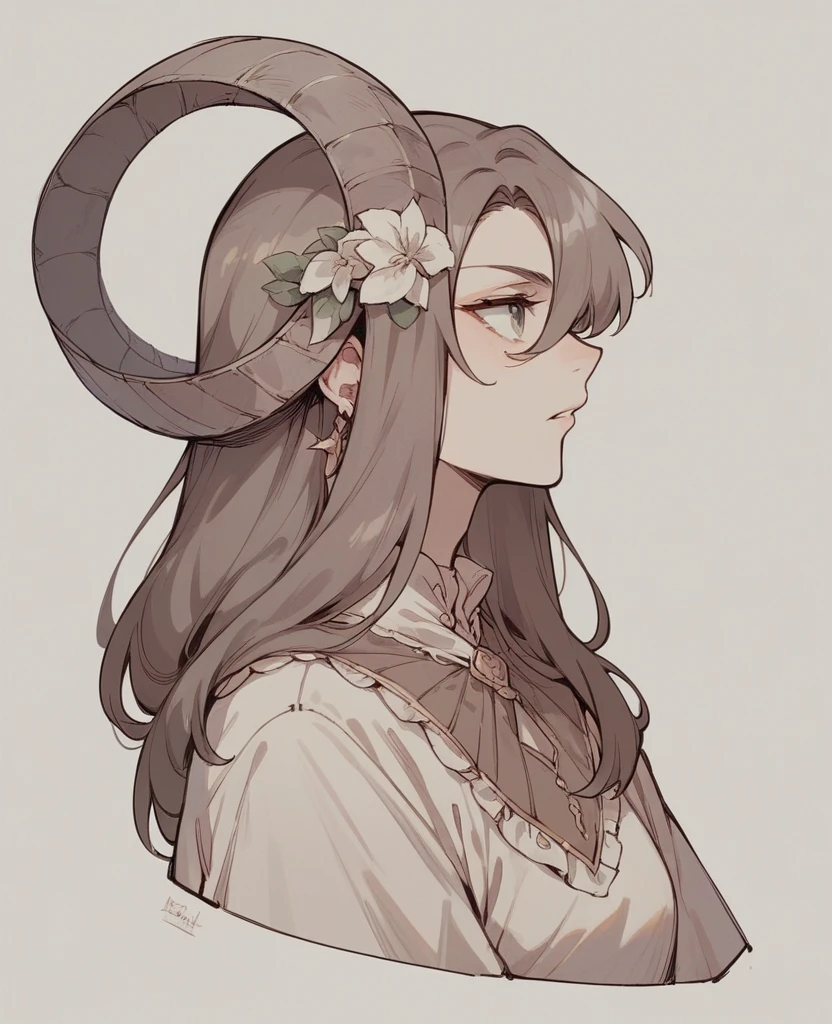 Girl with thick stand right side view