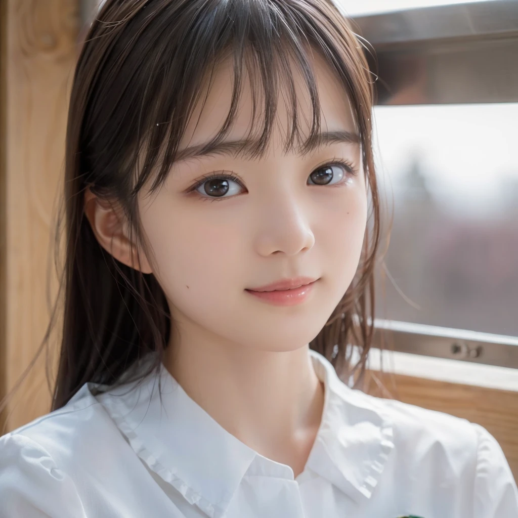 ((Cute Japanese))、on the road、Highly detailed face、Pay attention to the details、double eyelid、Beautiful thin nose、Sharp focus:1.2、Beautiful woman:1.4、Cute Hairstyles、Pure white skin、Highest quality、masterpiece、Ultra-high resolution、(Realistic:1.4)、Highly detailed and professional lighting、nice smile、Japanese school girl uniform