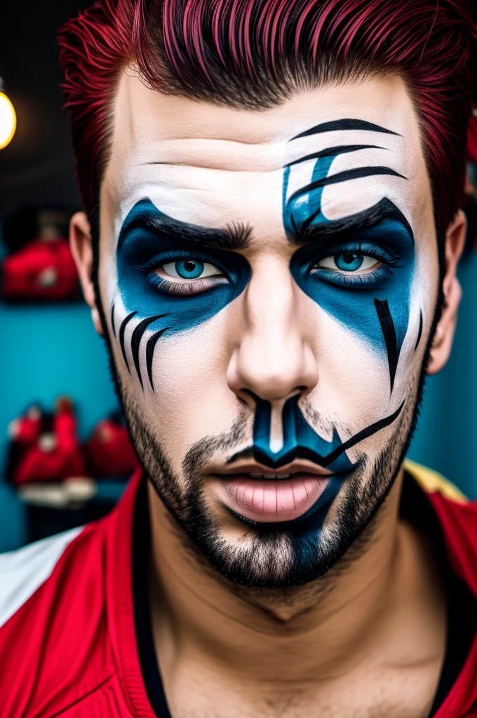 man with juggalo makeup