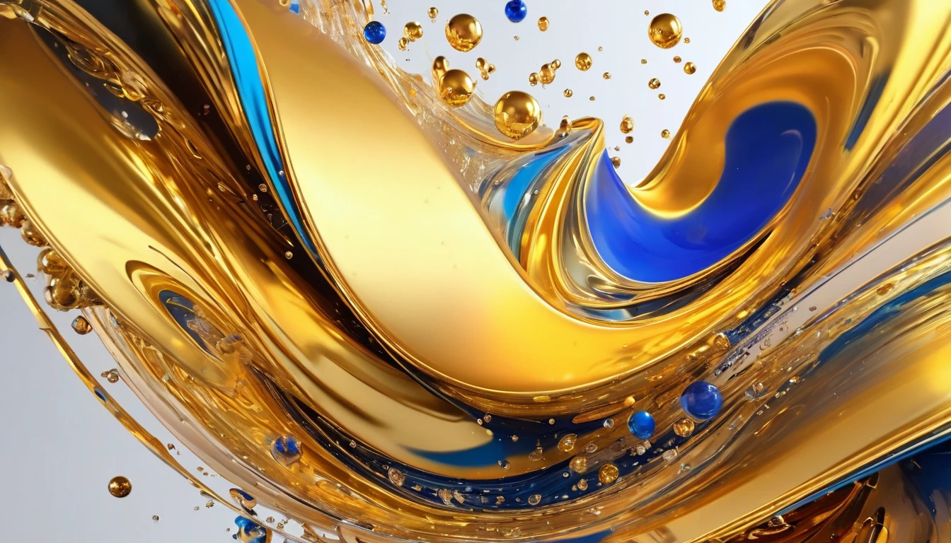 background 3d abstract fluid contain colors gold, high definition