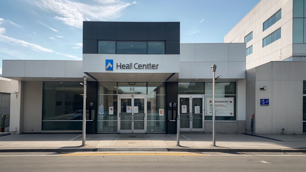 facade of a health center, modern, beautiful, just one floor, with the following sign: "PSF", ultra realistic, 4k quality, photo in horizontal proportion,