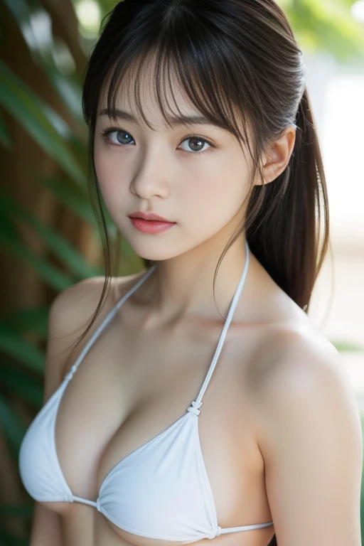 (((masterpiece))), highest quality, very detailed, detailed background, very beautiful girl, Japanese, ,  detailed face, bangs, (whole body:1.3), (random hairstyle :1.2), (young face), (perfect body:1.1), blouse, summer, In 8K, wallpaper, wonderful, finely, Super detailed, ultra high resolution, very detailed, pure erotic face, very detailed目と顔, beautiful and detailed eyes, very detailed肌, ((bold bikini)), no makeup, (natural skin), cowboy shot、16beautiful girl、beautiful girl