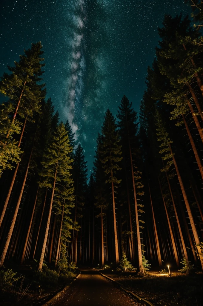 Image of a forest at night