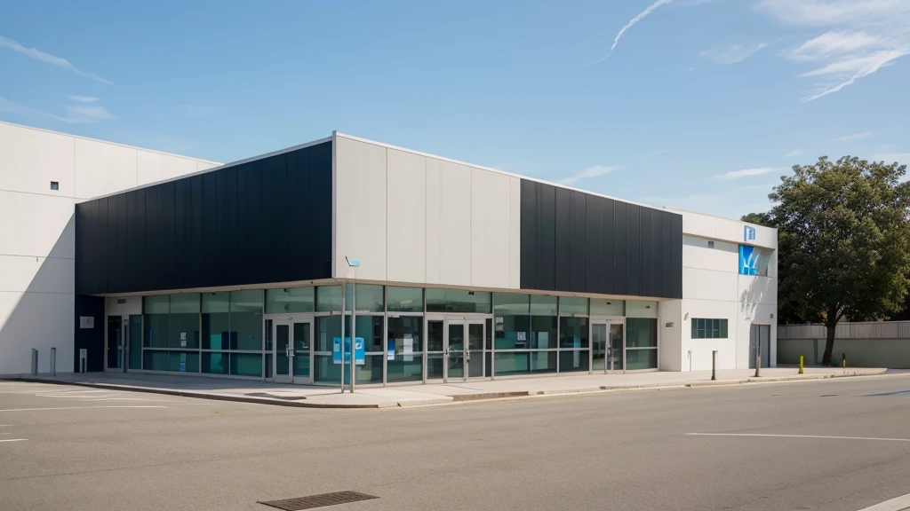 facade of a health center, modern and beautiful but simple, just one floor, with the following sign: "PSF", ultra realistic, 4k quality, photo in horizontal proportion,