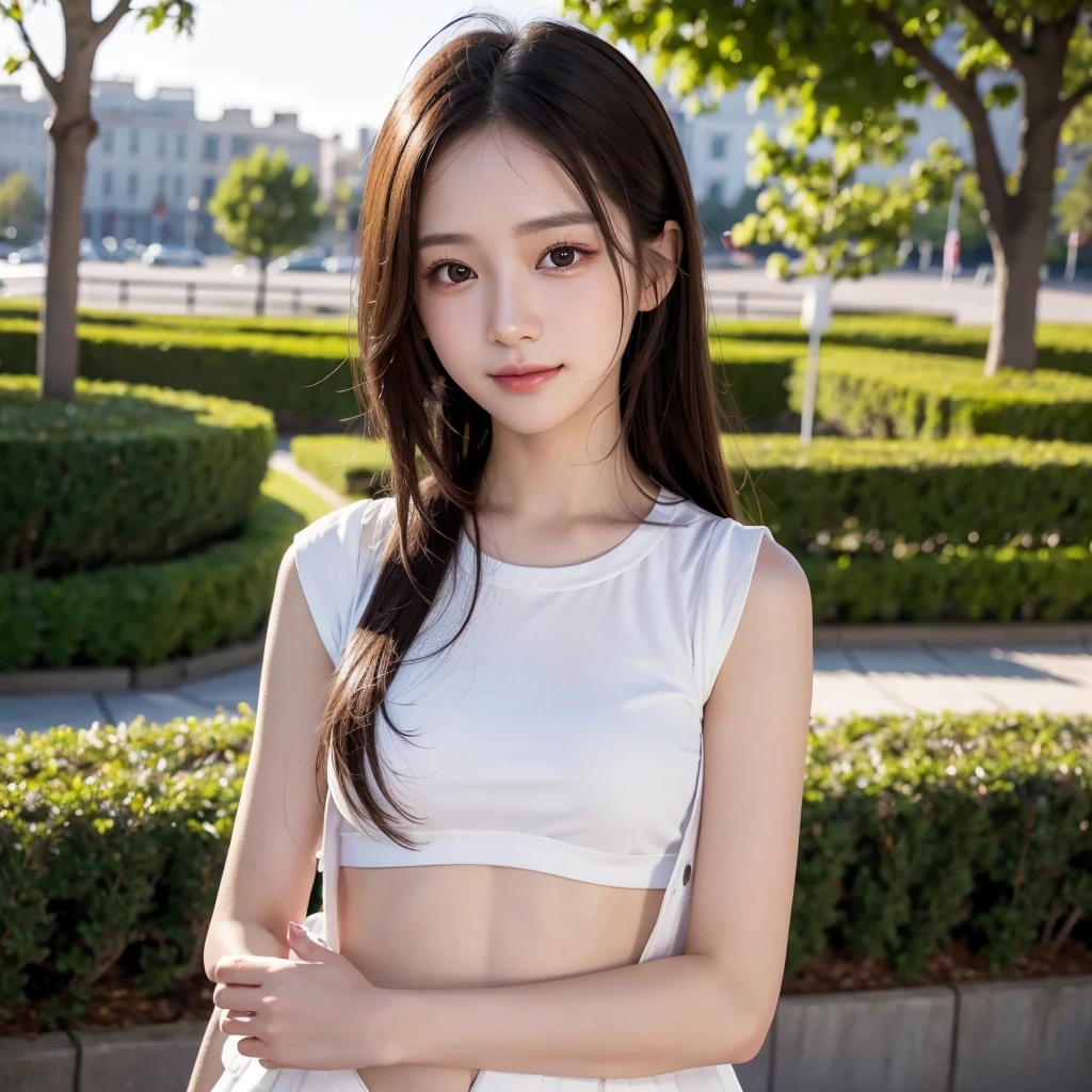 (Highest quality,masterpiece:1.3,Ultra-high resolution),(Very detailed,Caustics,8K),(Realistic:1.4,RAW shooting),22 years old,,(I'm looking at the camera with a smile on my face)Brown Hair,Medium Hair、Korean model、Soft sunlight,Natural light、9 heads、Solo Snap、、Korean、Hanging eyes、Fireworks display