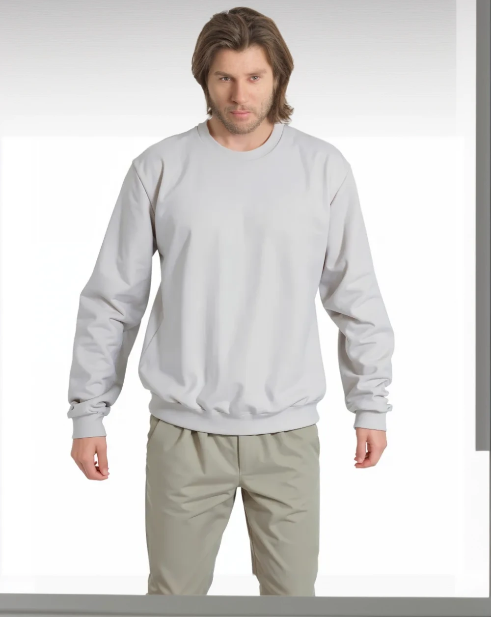 Place a realistic, masculine head that fits the body