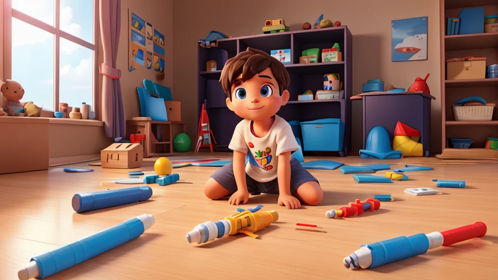 playing building a toy rocket