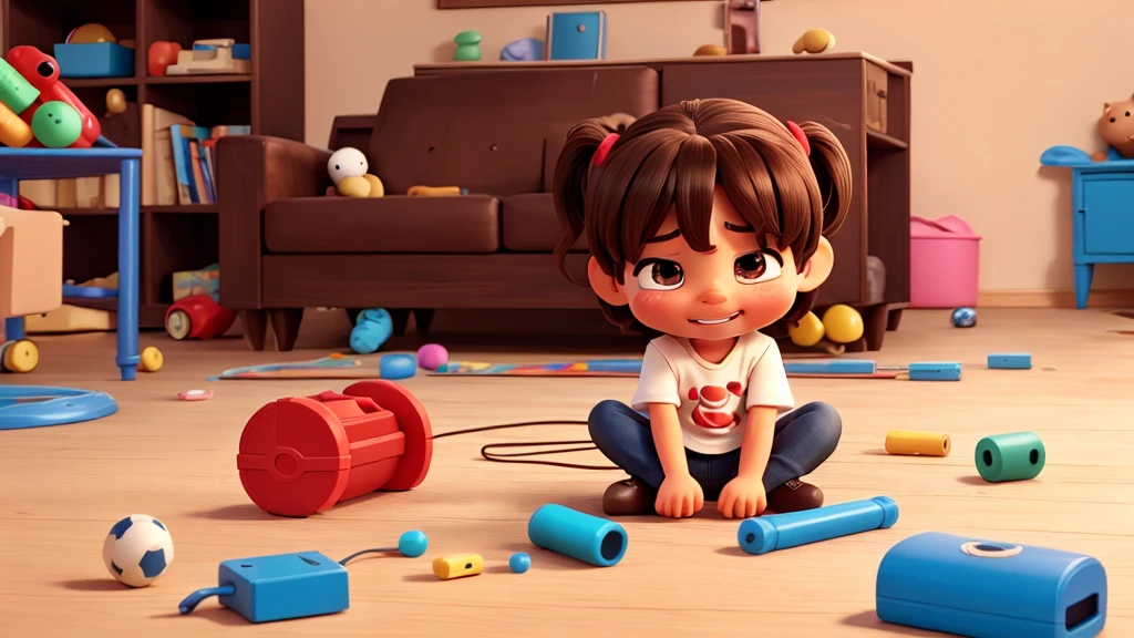 crying because the toy broke