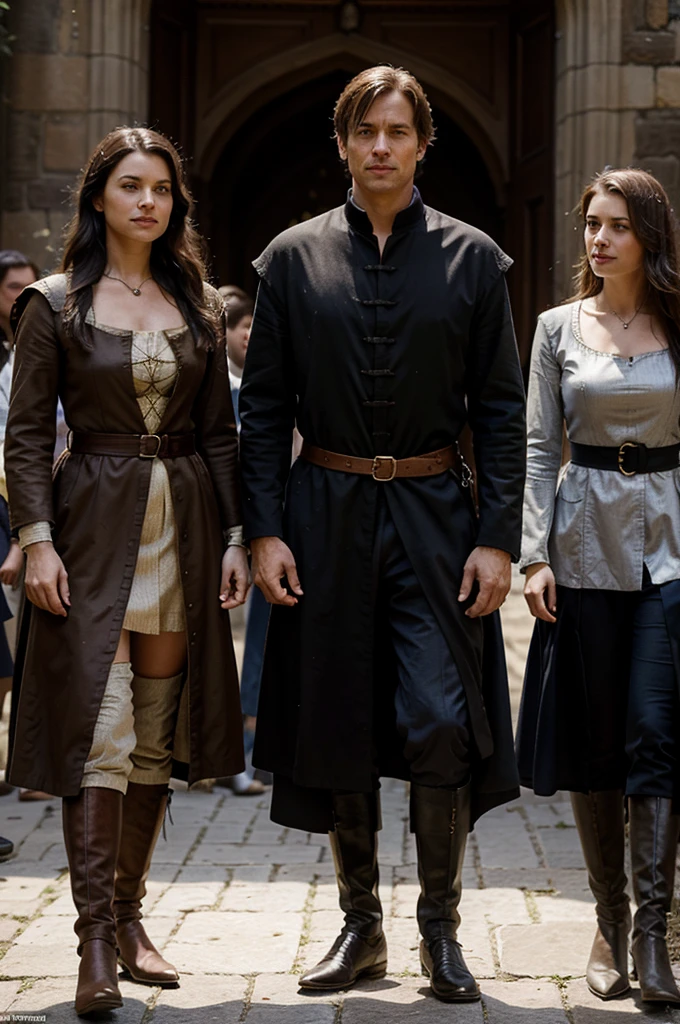 Medieval, nobles, two people, a man and a woman, shining out, rebellious